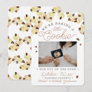 Watercolor Cookie Pregnancy Photo Announcement