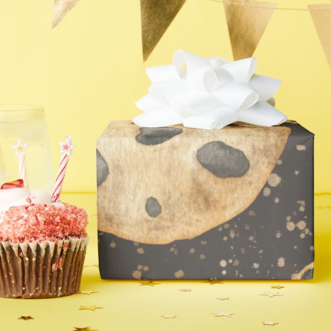 Watercolor cookies with chocolate for Birthday Wrapping Paper (Birthday Party)