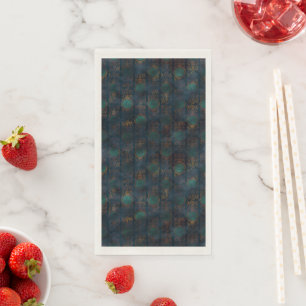 Watercolor Copper Patina Damask Pattern Napkin