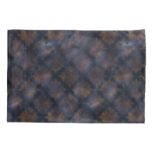 Watercolor Copper Patina Damask Pattern Pillowcase