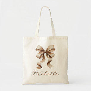 Watercolor Coquette Bow Trendy Feminine Girly Tote Bag
