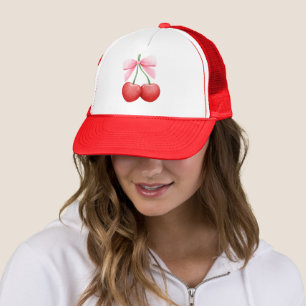 Watercolor Coquette Cherries Trucker Hat
