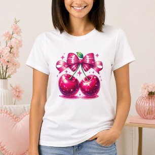 Watercolor Coquette Cherry 1st Birthday T-Shirt