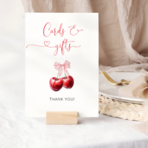 Watercolor Coquette Cherry Cards and Gifts Poster