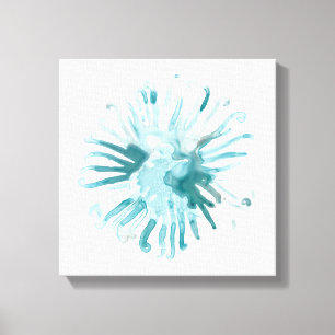 Watercolor Coral - Blue 2 Canvas Print