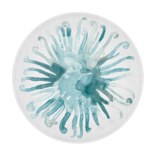 Watercolor Coral - Blue 2 Cutting Board (Front)
