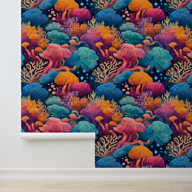 Watercolor Coral Nautical Under The Sea Ocean Life Wallpaper (Application)
