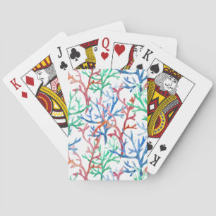 Watercolor Coral Pattern Playing Cards