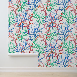 Watercolor Coral Pattern Wallpaper
