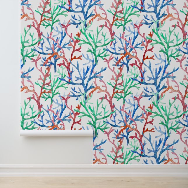 Watercolor Coral Pattern Wallpaper (Application)