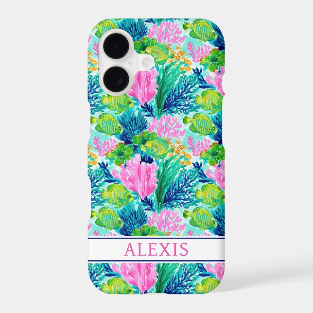 Watercolor Coral Reef Monogrammed (Back)