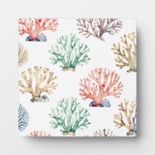 Watercolor Coral Reef Pattern Plaque