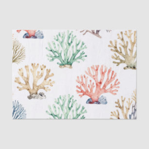 Watercolor Coral Reef Pattern Tissue Paper