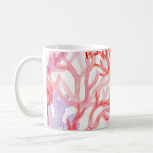Watercolor corals. Seamless pattern with the under Coffee Mug