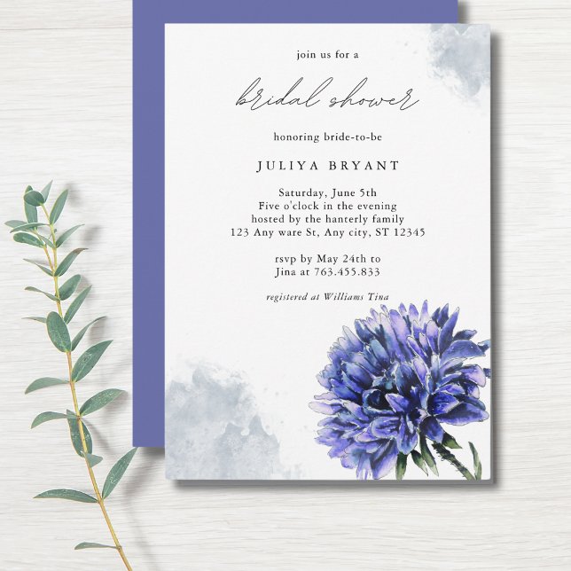 Watercolor cornflower bridal shower invitation (Creator Uploaded)