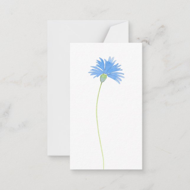 Watercolor Cornflower Card (Front)