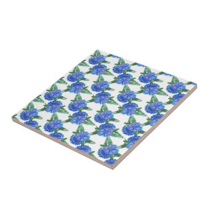watercolor cornflowers ceramic tile