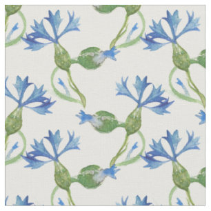watercolor cornflowers fabric