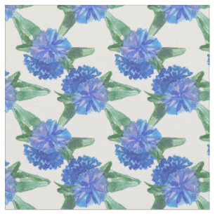 watercolor cornflowers fabric