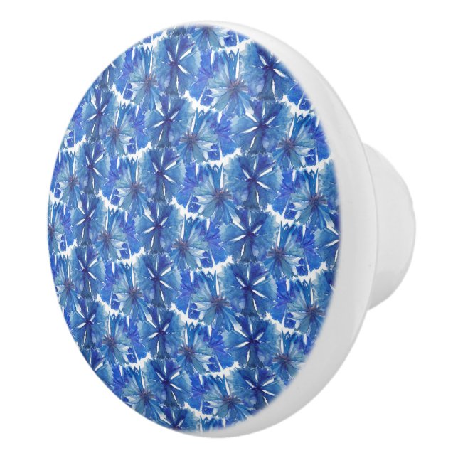 watercolor cornflowers glade ceramic knob (Right)
