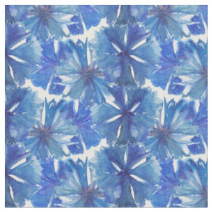 watercolor cornflowers glade fabric