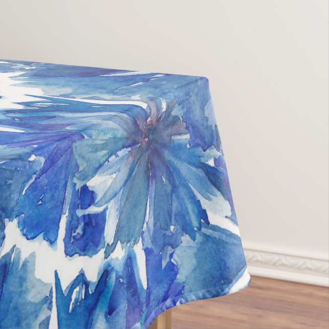 watercolor cornflowers glade tablecloth (In Situ)