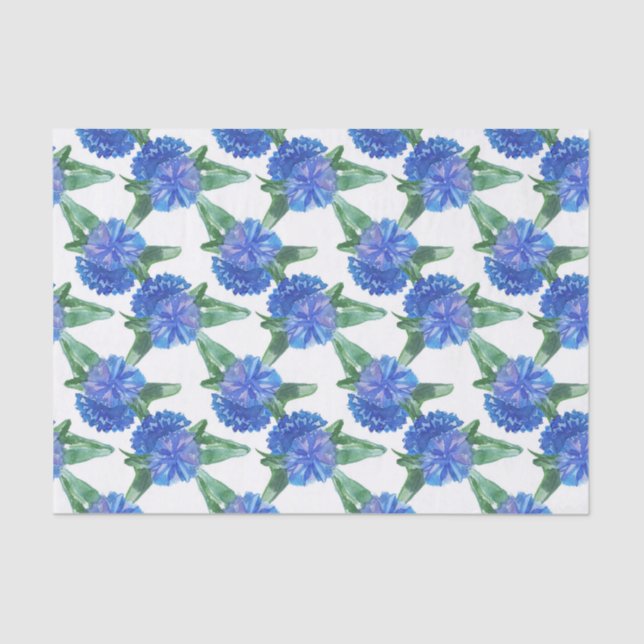 watercolor cornflowers tissue paper (Front)