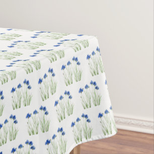 Watercolor Cornflowers Wildflowers Blue Floral Tablecloth