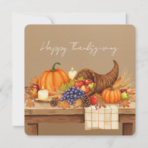 Watercolor cornucopia card