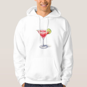 Watercolor Cosmopolitan Cocktail Drink Hoodie