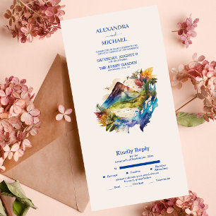 Watercolor Costa Rica Destination Wedding All In One Invitation