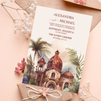 Watercolor Costa Rica Destination Wedding Invitati