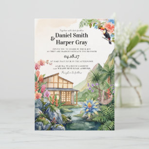 Watercolor Costa Rica Destination Wedding Invitation