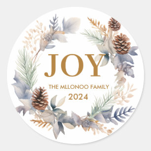watercolor Cosy scandinavian Classic Round Sticker