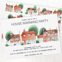 Watercolor Cottages New Home House Warming Party