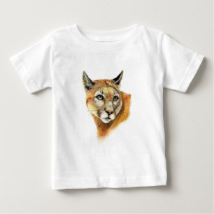 Watercolor Cougar Puma  Animal  Nature Art Baby T-Shirt