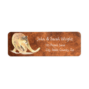 Watercolor Cougar, Puma, Mountain Lion Address Return Address Label