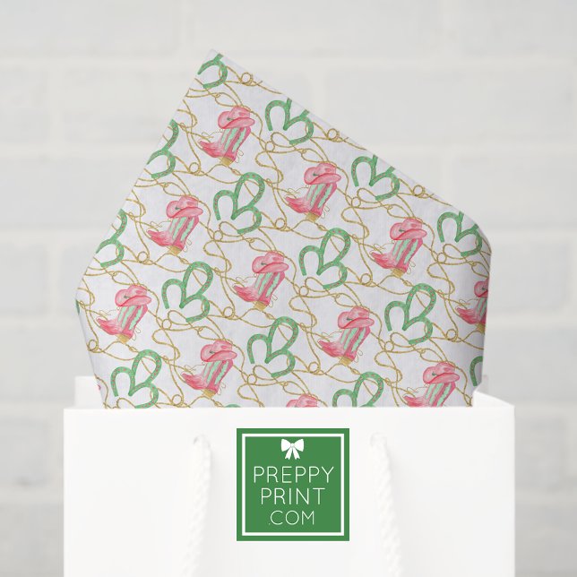 Watercolor Country Christmas Cowboy Boots Tissue Paper (Creator Uploaded)