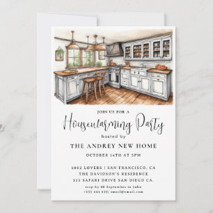 Watercolor Country Kitchen  Invitation
