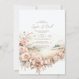 Watercolor Countryside Wedding Invitation