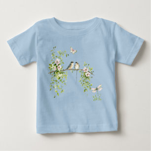 Watercolor Couple Birds Baby T-Shirt