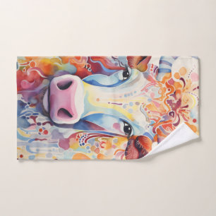 Watercolor Cow Bubbly Soft Bath Towel Set