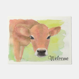 Watercolor Cow Doormat