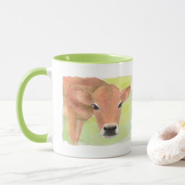 Watercolor Cow Mug (With Donut)
