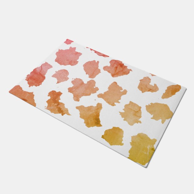 Watercolor Cow Skin Pattern Doormat (Angled)