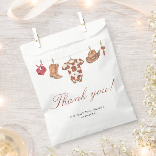 Watercolor cowboy Baby Shower Thank you Favour Bag