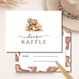 Watercolor Cowboy Boots Shower Game Diaper Raffle Enclosure Card