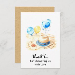 Watercolor Cowboy Spirit Baby Shower Thank You Card