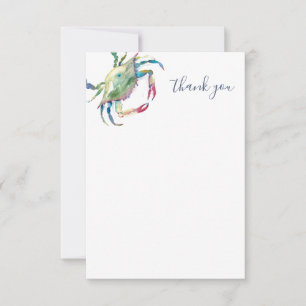 Watercolor Crab Beach Thank You Cards