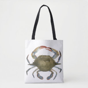 Watercolor Crab - Grey Tote Bag